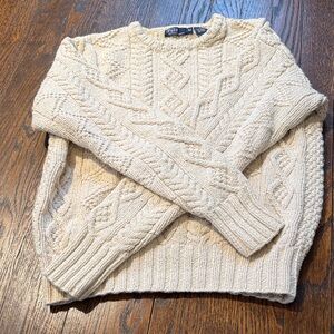 Ralph Lauren Polo Cable Knit Sweater in Beige